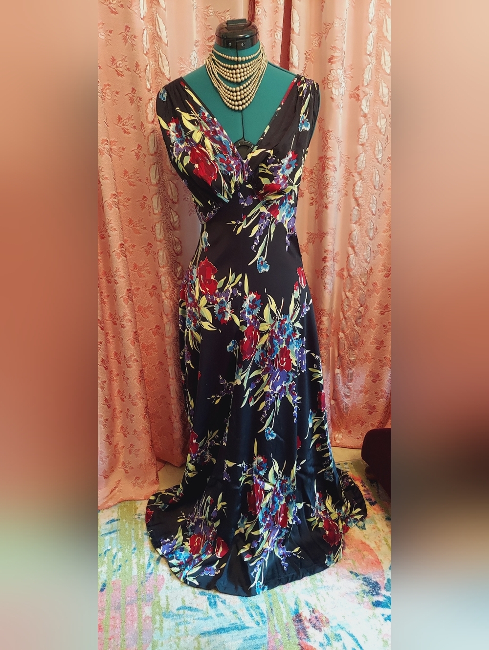 Trashy Diva Midnight Garden Bias-Cut Long Gown